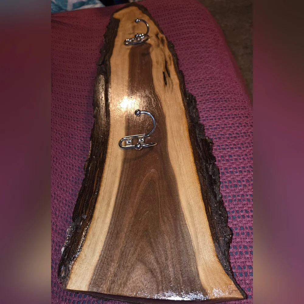 Rustic Wood Wall Hook Rack - Picture 3 of 3